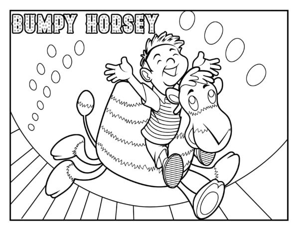 riding bumpy horsey! line art